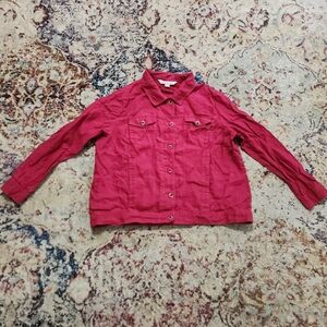 Coldwater Creek 100% Linen Lightweight Jacket. Dusty Cool Berry Pink. Size 1X.